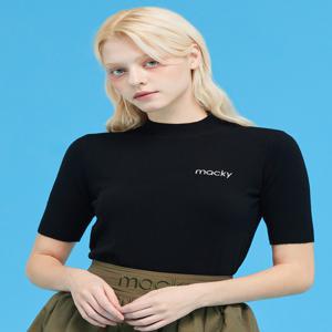 [맥키] 하프넥 비스코스 니트 블랙