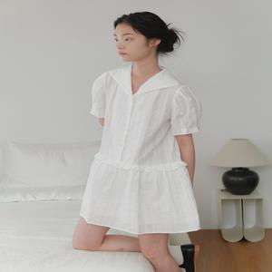 [엽페] 레이스 카라 원피스_화이트
