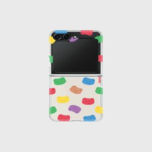 [더나인몰] rainbow gummy face Z플립 클리어하드케이스
