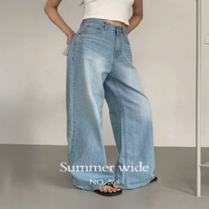 [모든체형OK????????/확신의썸머데님 ????][made] Better Jeans (No.268) 허얇골넓 썸머 와이드 팬츠 [2Types기본/롱(+5cm)] (여름/데일리/데일리룩/출근룩/데이트룩/허얇골넓/와이드/데님/팬츠)