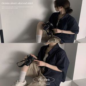 [????인기급상승/????냉감소재/물빠짐X] 하요 오버핏 논페이드 데님 반팔 셔츠 남방 (4color)