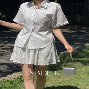 [자체제작/오늘출발/S-M]#여름???? 칼린 스트랩 반팔 셔츠 (데일리룩/출근룩/반팔셔츠/여름셔츠/스트라이프셔츠/스트랩셔츠)