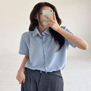 ????찰랑 링클프리???? 자체다리미 반팔블라우스 - 구김방지 블라우스 셔츠  데일리룩 직장룩 여름하객블라우스 여름 면접 오피스 찰랑 링클 카라 하객룩