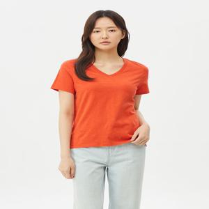 여성) USA코튼 슬럽 브이넥 반팔티_MSE2TV2911