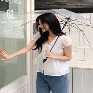 [여름블라우스] #MADE [tbs0469] 델랑 퍼프 반팔 블라우스(퍼프블라우스,여름블라우스,플레어블라우스,셔링블라우스,스트랩블라우스,어나더트위)
