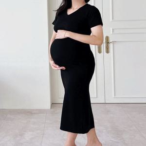 [ 내일도착 / 무배 ] 임부복 ???? 임산부 원피스 브이넥 반팔 슬림 여름 휴양지원피스 태교여행 빅사이즈 만삭촬영 만삭사진 주수사진 주수원피스 주수