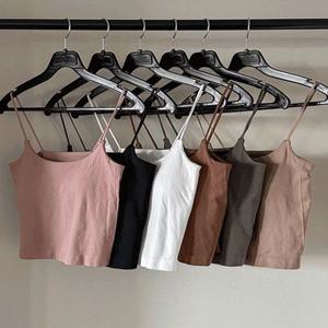 볼륨 캡내장 유넥 브라캡 크롭 끈나시 6color