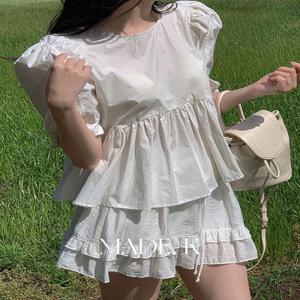 [자체제작/2만장돌파/S-XL]#여름???? 호펜 셔링 퍼프 반팔 블라우스(뉴컬러추가!) (데일리룩/데이트룩/반팔블라우스/여름블라우스/셔링블라우스/퍼프블라우스)