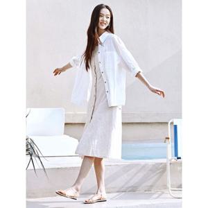 리넨 슬리브리스 드레스  베이지 (325571LY4A)