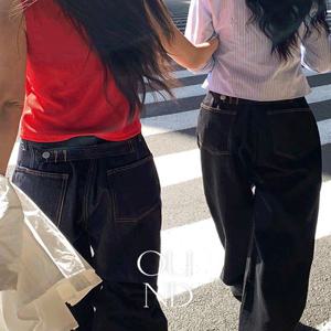 [단독] ???? [made/4size] 켄츠 힙 비조 버튼 와이드 논페이드 생지 데님 팬츠 -2color (데일리룩/생지데님/생지팬츠/와이드팬츠/비조팬츠/S-XL/여름청바지)