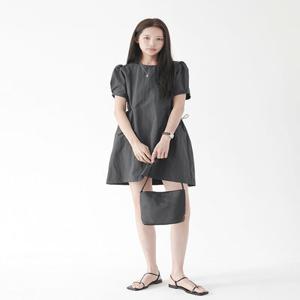 마르지 포켓스토퍼 반팔 바스락 미니원피스 (2color)