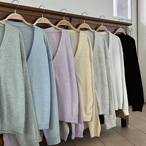 [단독][????봄신상????여름까지쭉] 브이넥여리가디건 7color [봄/여름/가을/얇은가디건/살안타템/간절기가디건/긴팔가디건/데일리룩/데이트룩/출근룩/베이직/기본템/하객룩/여행룩]