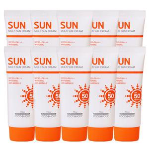 (10개)푸드어홀릭 멀티 선크림 70ml SPF50 PA+++ /백탁없는 혼합자차 썬크림 선블록 자외선차단제