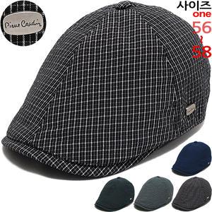 CAP190402-피에르가르댕 체크 헌팅캡 베레모 빵모자 골프 모자