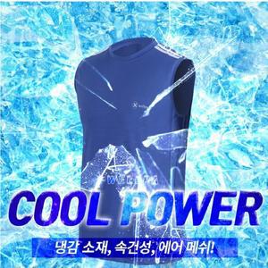 남성웰파이선스포츠쿨에어냉감나시티/레져/작업복/5칼라