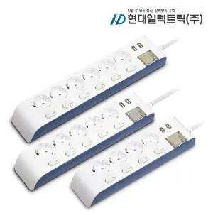 국산 멀티탭 16A USB 2포트 개별 멀티 콘센트 접지 4구 5구 6구 1.5m 3m 하이탭