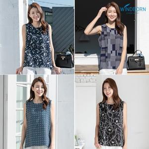 [~2XL] 인견 민소매 패턴 블라우스 빅사이즈 엄마옷 11종 택1