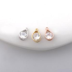 비즈아이 [7087-04]메탈펜던트 도형큐빅물방울S 6x10mm ,1개