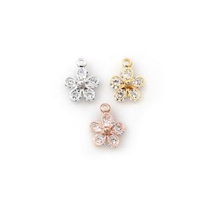 비즈아이 [7087-09]메탈펜던트 도형큐빅꽃 9x11mm ,1개