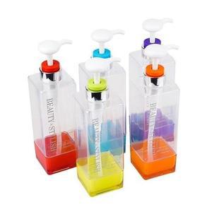 [XB666NLL]펌프식 투명 리필용기 550mL 색상랜덤 샴푸통