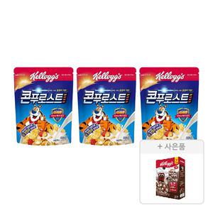 켈로그 콘푸로스트, 600g, 3개 + 증정 (첵스초코 쿠키앤크림 120g,1개)