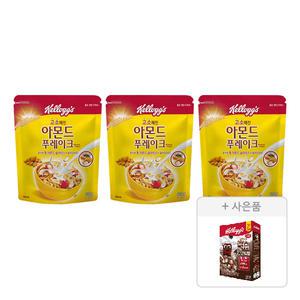 켈로그 아몬드 푸레이크, 600g, 3개 + 증정 (첵스초코 쿠키앤크림 120g, 1개)