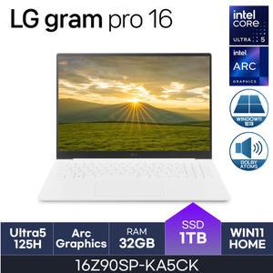 LG전자 그램프로 16인치 16Z90SP-KA5CK - 32GB / NVMe 1TB / WIN11H / 화이트 / OLED HMC