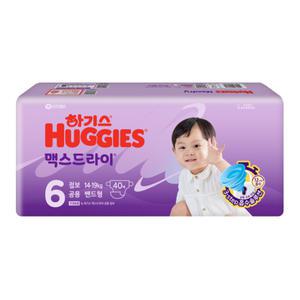 2024 하기스 맥스드라이 밴드 6단계 점보 공용 40매 1팩