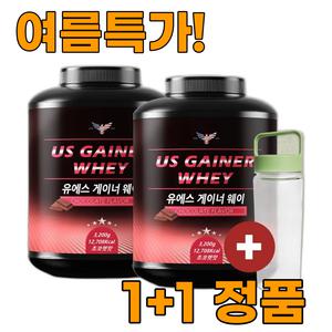 유에스게이너웨이 3.2kg 2통 게이너 프로틴 벌크업 살찌는보충제 탄수화물 연한코코아 곡물맛 총 6.4kg