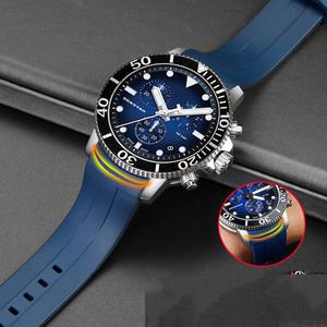 Tissot 1853 불가사리 다이빙용 고무 시계 밴드 T120 곡선 엔드 실리콘 스트랩 T120417A 시리즈 손목 팔찌