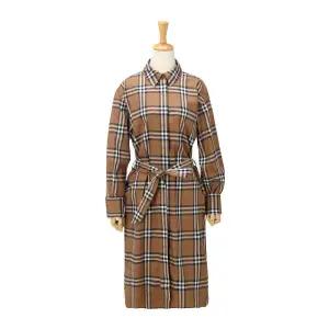 버버리 아이보리 체크 원피스 IVERY CHK  TAUPE BROWN  8084309