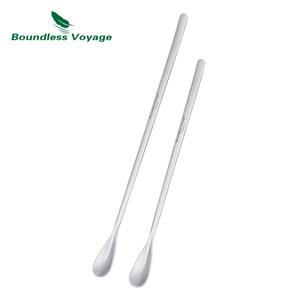 Boundless Voyage 티타늄 커피 스푼 라떼 에스프레소 핫 초콜릿 음료 디저트용 긴 손잡이