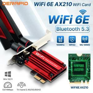 인텔 AX210 트라이 밴드 PCI-E 무선 블루투스 5.3 네트워크 카드 와이파이 6E PC용 2.4GHz 802.11AX
