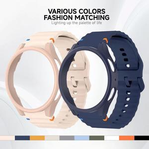 갤럭시 시계 7 용 케이스 스트랩 40mm 44mm 스포츠 실리콘 밴드 팔찌 PC 케이스 보호대 커버 범퍼 갤럭시 시계 7