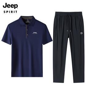 JEEP SPIRIT 여름 캐주얼 트레이닝복 바지 반팔티 세트