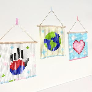 [오피스스쿨] 토단 DIY 비즈발 만들기 키트 1인세트 (3종 택 1) 취미공예 인테리어소품 구슬비즈 만들기수업