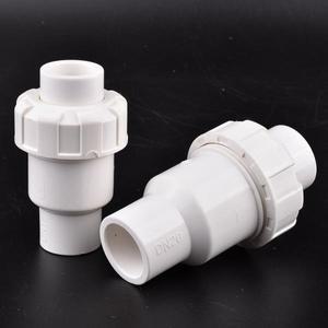 20 ~ 110mm PVC 볼 체크 밸브 하수관 배수 편도 리턴 플랩 일반 정원 급수 관개 워터 파이프 커넥터