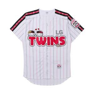 LG 트윈스 x 헬로 키티 캐릭터 유니폼 화이트 핑크 논 마킹 버전 LG Twins x Hello Kitty Character Unifor