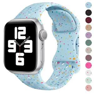 Apple Watch 밴드 용  실리콘 스트랩 44mm 38 42 Correa 통기성 iwatch series10 9 8 SE 7 6 Ultra 2