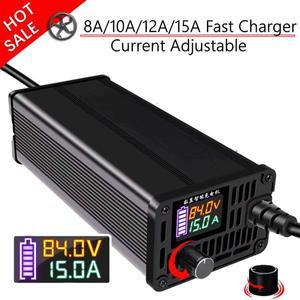 10A 15A 24V 48V 58.4V 72V 60V 리튬 이온 Lifepo4 배터리 충전기 Curren 조정 13S 54.6V 고속 8S 16S 20S
