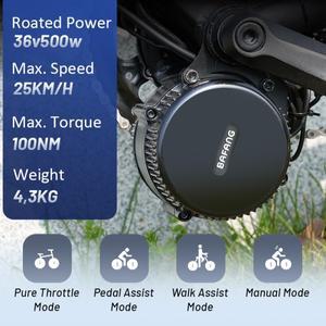 Bafang G340 미드 드라이브 모터 변환 키트 36V 500W 8fun BBS01 전기 자전거 68-73MM 용 LCD 디스플레이