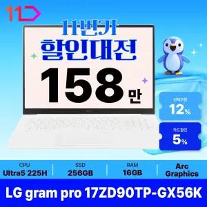 [최.종.1.5.8.만] LG 그램프로 17 / 17ZD90TP-GX56K - RAM 16GB / SSD 256GB / 오피스밸류팩 증.정 / ND