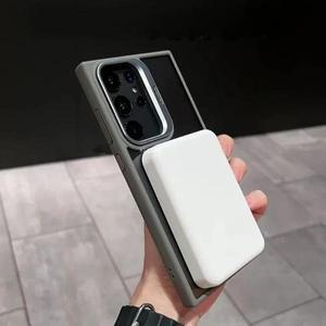 삼성 갤럭시 S25 울트라 S24 S23 S22 FE 플러스 맥세이프 마그네틱 커버 케이스용 카메라 보호대 홀더 투명