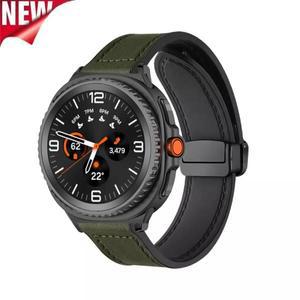 삼성 갤럭시 시계 8 용 가죽 실리콘 스트랩 갤럭시 Watch8 클래식 액세서리 스트랩 용 44mm 40mm 밴드 손목