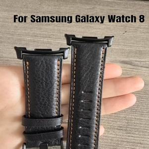 갤럭시 워치 8 용 가죽 스트랩 44mm 클래식 손목 팔찌 액세서리 퀵 릴리스 밴드