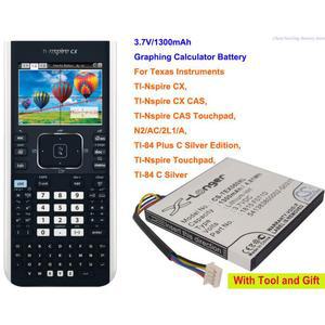 OrangeYu 텍사스 인스트루먼트용 계산기 배터리 TI Nspire CX 터치패드 84 C 실버 CAS 1300mAh
