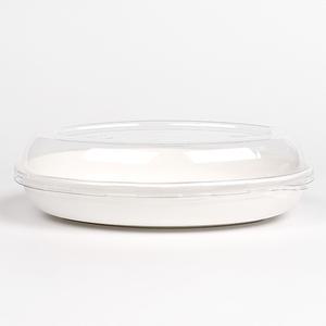[PR] 화이트 펄프 원형 볼 용기 세트 L-065호 740ml 400세트 뚜껑포함