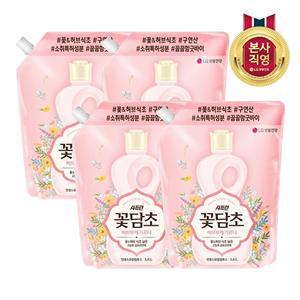 [LG생활건강]샤프란 꽃담초 부케가르니 섬유유연제 연꽃 리필 1.6L x 4개