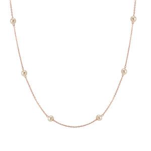 14K 목걸이 레이어드 4mm 진주 체인