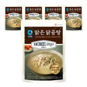[소비기한 임박] 청정원 호밍스 맑은닭곰탕, 450g, 5개